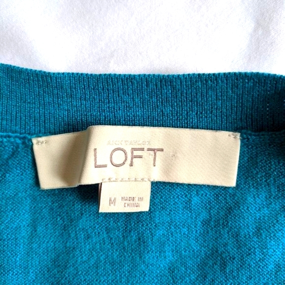 Ann Taylor Loft Turquoise Blue Sweater Size M - Picture 5 of 8